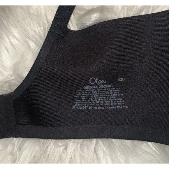 Olga GB0561A No Side Effects Contour Bra Lined Underwire Womens 42D Black - Picture 6 of 6